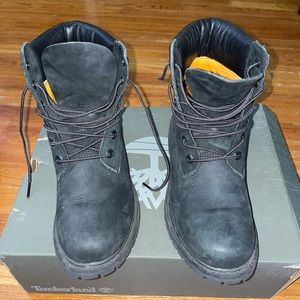 Timberland 6 inch Black Leather Waterproof Boots